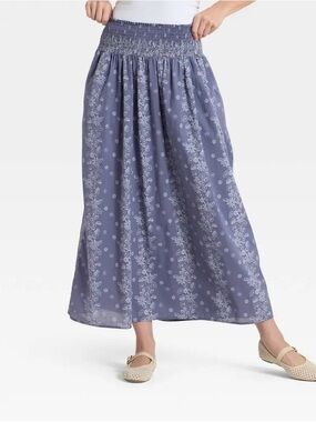 Smocked Waist Floral Maxi Skirt Universal Thread NWT szXL